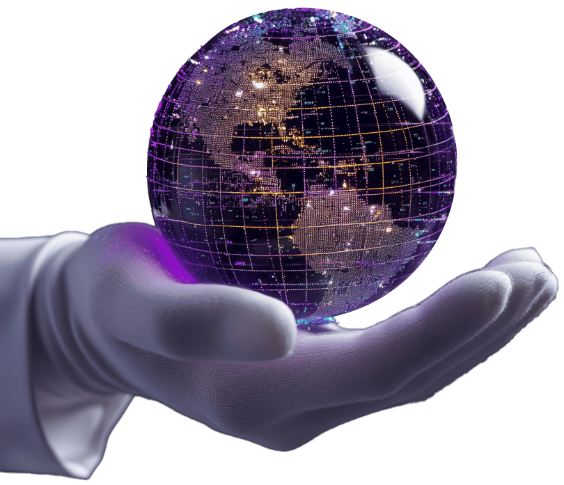 Metallic Globe White Glove